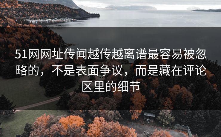51网网址传闻越传越离谱最容易被忽略的，不是表面争议，而是藏在评论区里的细节