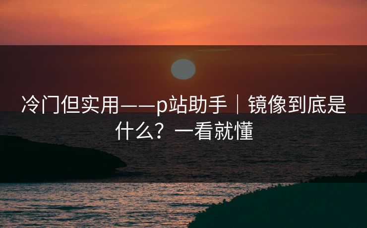 冷门但实用——p站助手｜镜像到底是什么？一看就懂