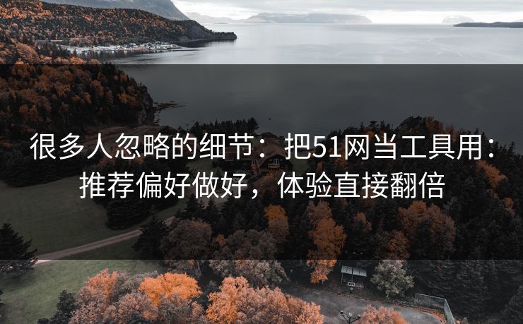 很多人忽略的细节：把51网当工具用：推荐偏好做好，体验直接翻倍